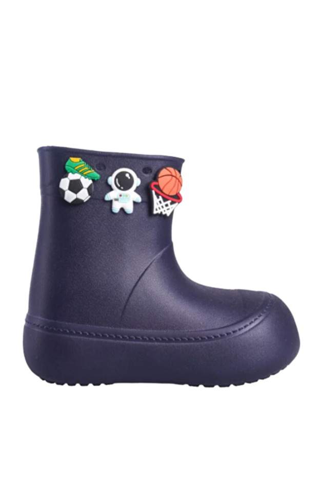 Gri Erkek Çocuk Yağmur Botu & Çorap Set - 2