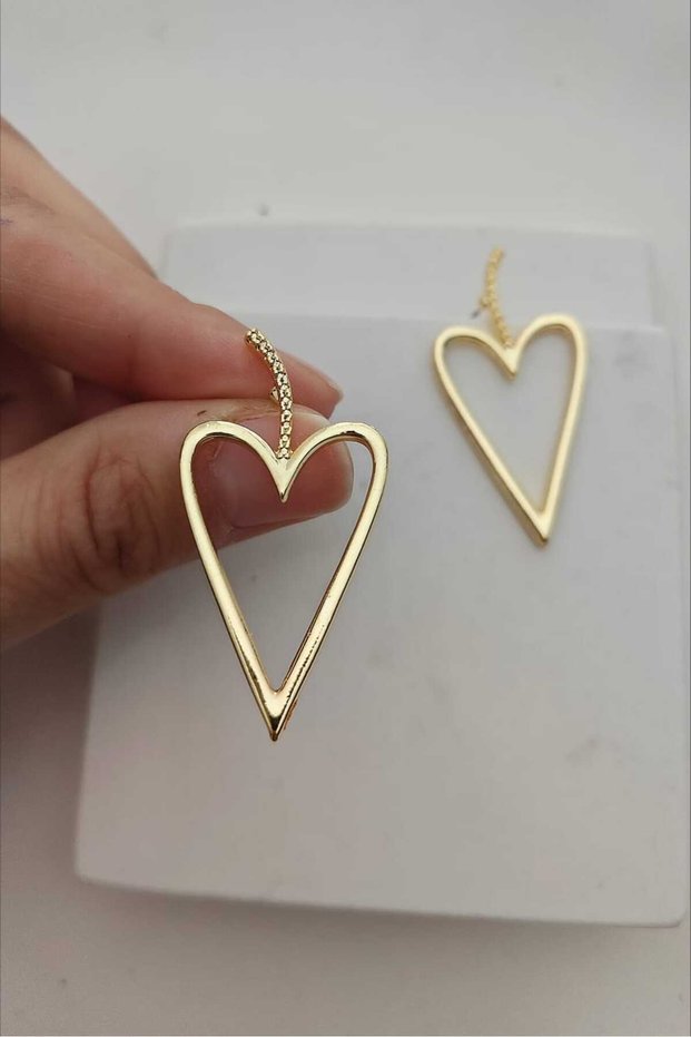 Elegant Heart Gold Women's Earrings