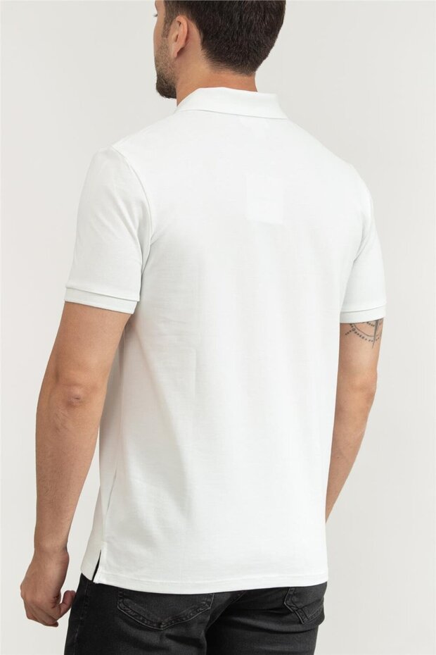 Pánská bílá polo trička - 3
