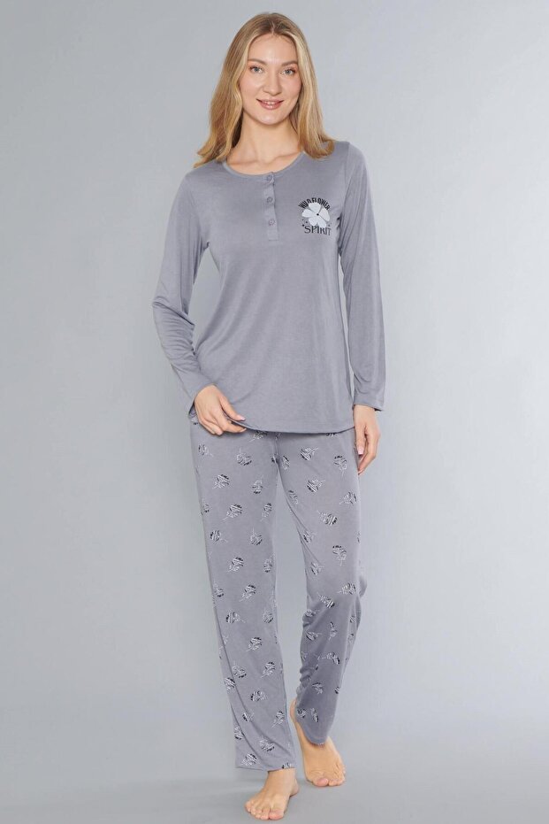 Long Sleeve Pajama Set Seasonal Viscose 790-64