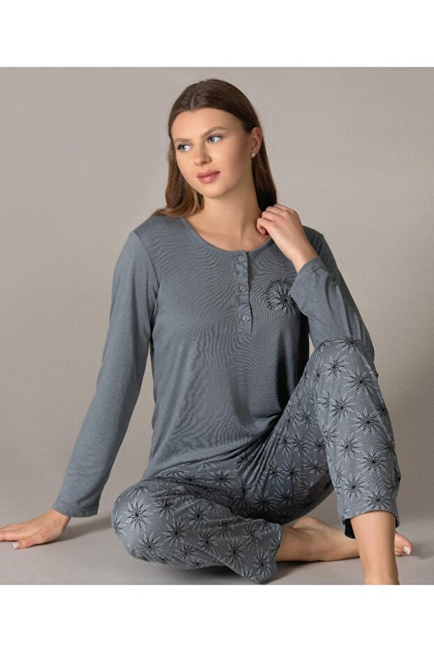Long Sleeve Seasonal Pajama Set Viscose 790-35