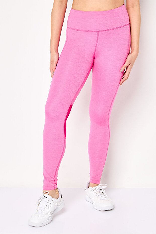 Women Sportswear Fit Drawstring Running Leggings, Pink