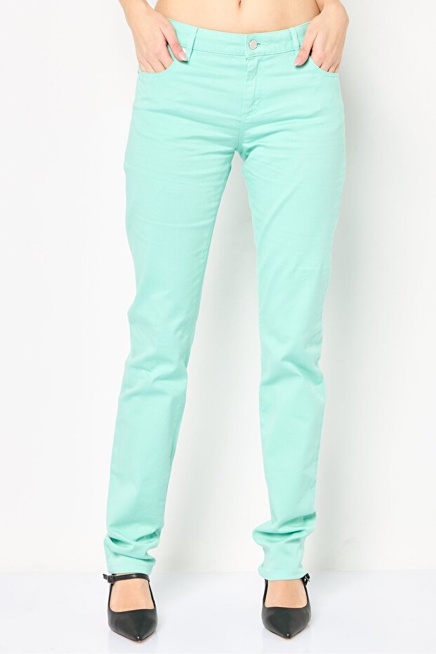 Women Slim Fit Solid Stretchable Jeans, Light Green