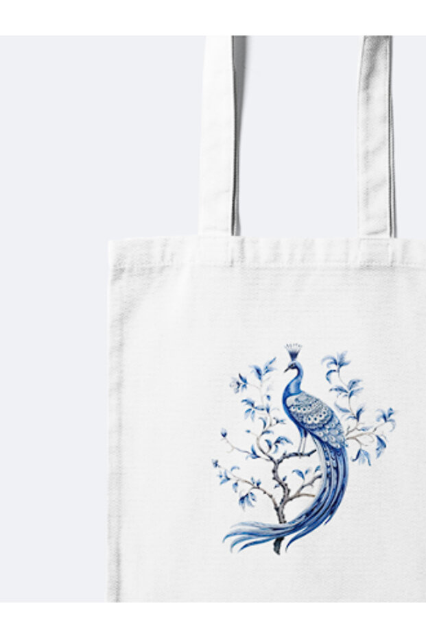 مجموعة الطاووس ذات النمط الأصلي - حقيبة قماشية + حامل أقلام - 4