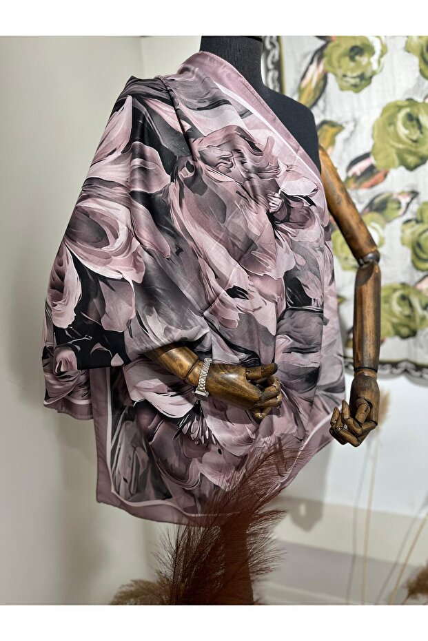 Flower Pattern Elegans Soft Shawl - Purple - 6