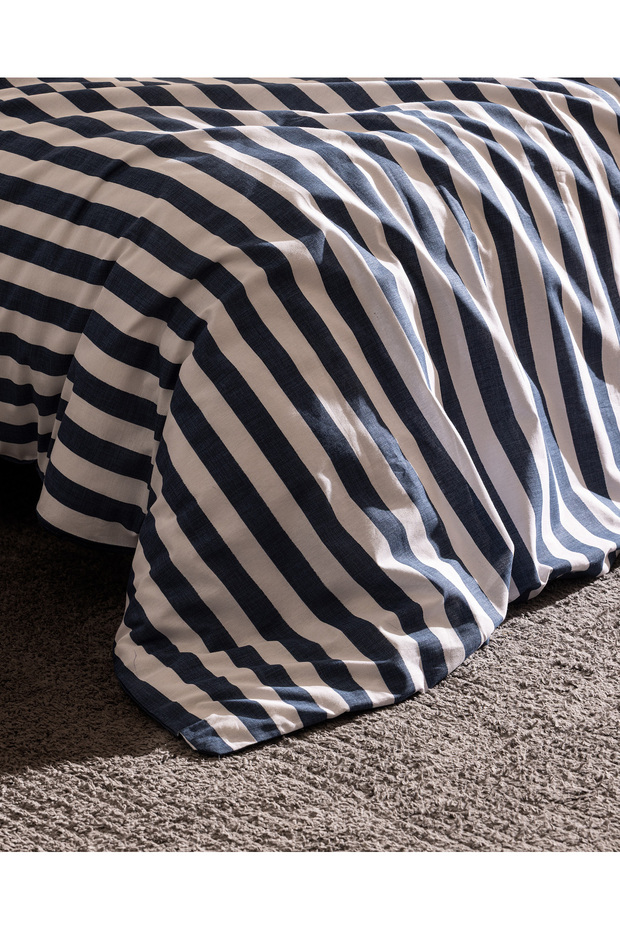 Olivier Çift Kişilik %100 Pamuk Ranforce Baskılı Nevresim Takımı - Lacivert - 6