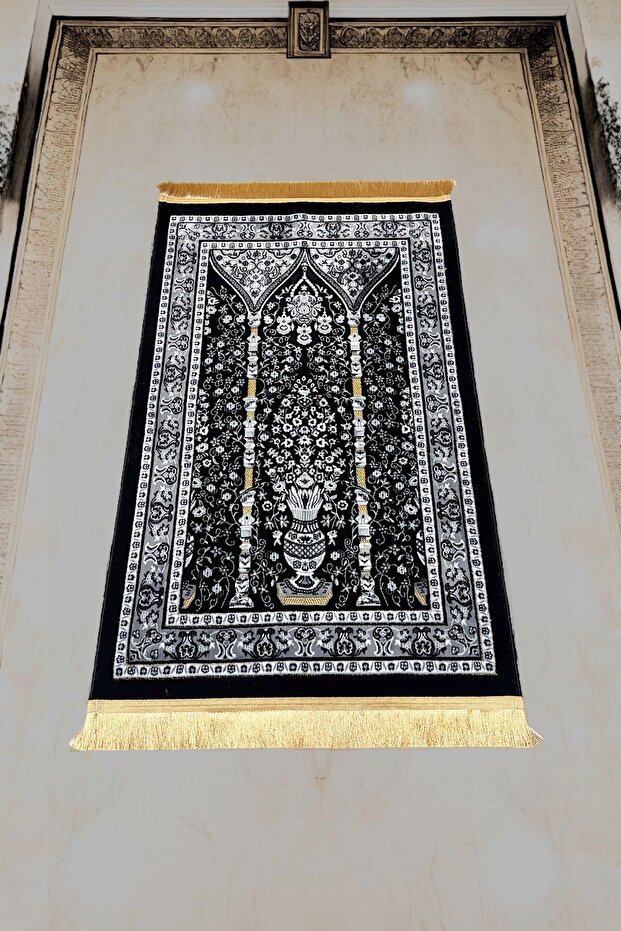 Gold Tassel Vase Pattern Thick Prayer Rug