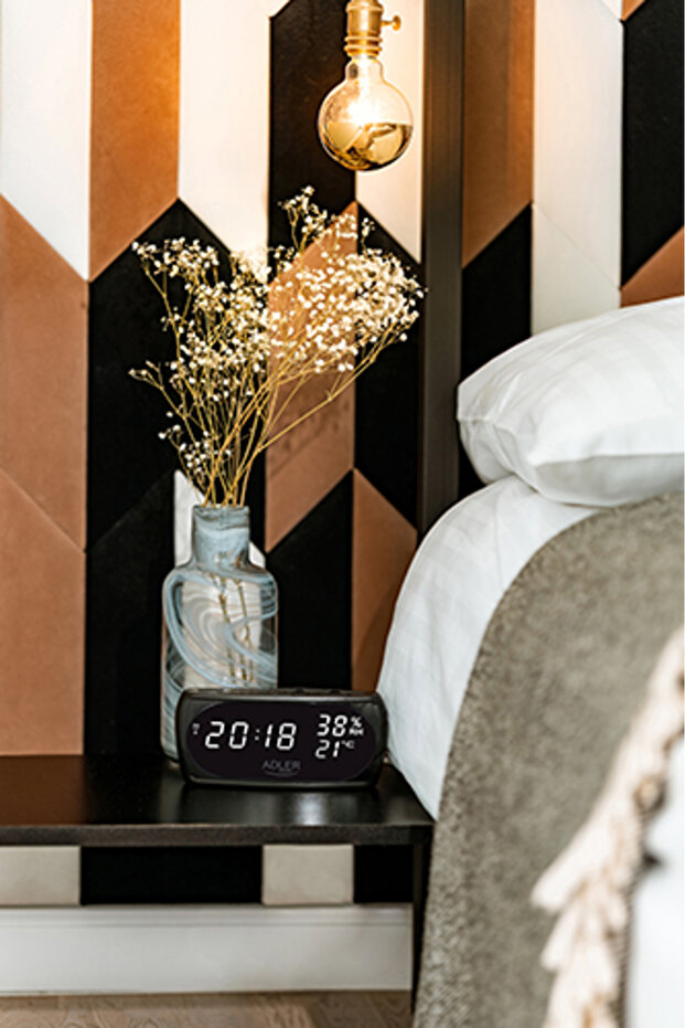 AD 1186 black Clock - Alarm clock with temperature and humidity measurement - 7
