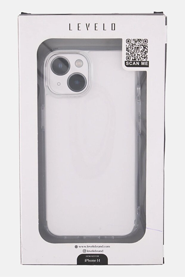 جراب خلفي شفاف كلارا لجهاز iPhone 14، شفاف - 1