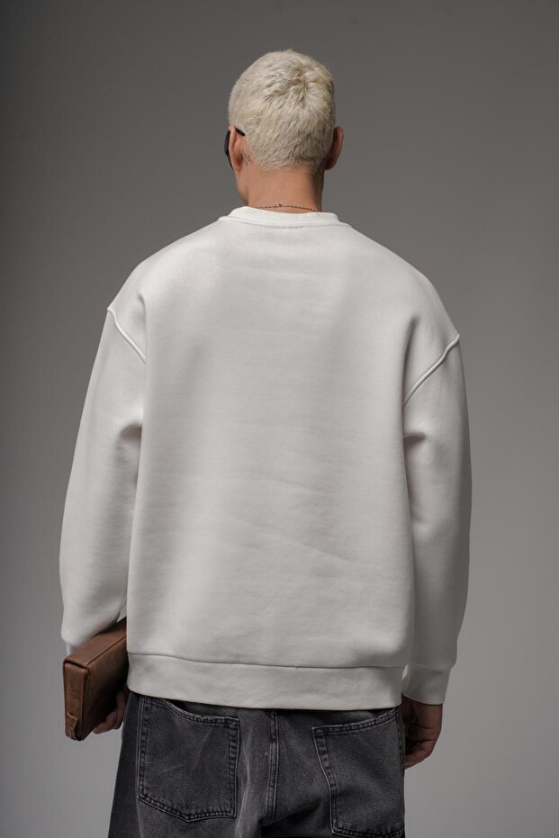 Oversize Kalıp UNEFFECTED Baskılı Sweatshirt - 6