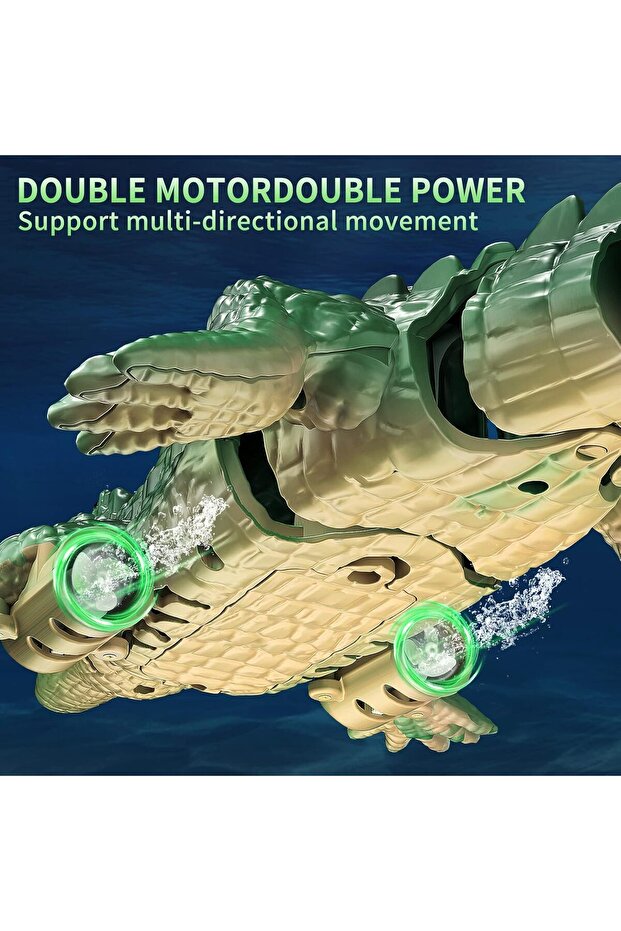 Remote Control Crocodile, High Simulation Scale Prank Alligator with Luminous Eyes, for Pool, B - 5