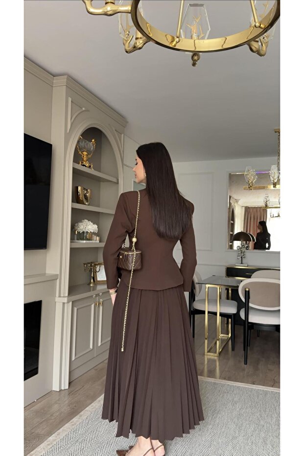 Set dublu maro brodat - 3