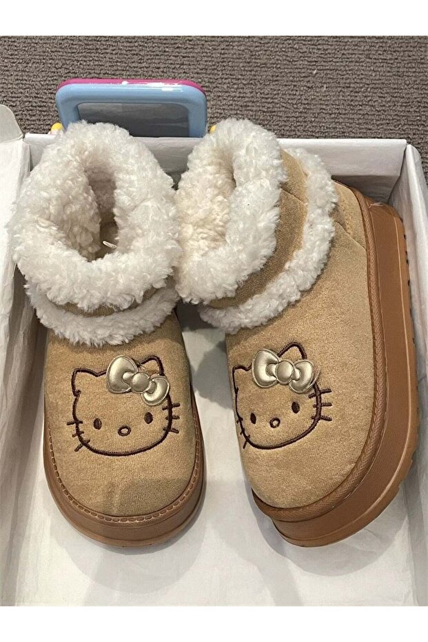 Hello Kitty Yumuşak Tüylü Bot Ayakkabı - 1