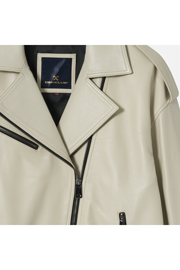 WM231 Erkek Oversize Deri Mont - 2