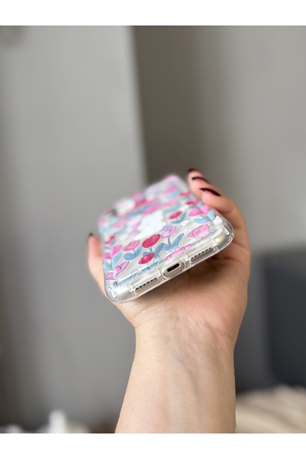 iPhone 11 Transparent Case with Flower and Rabbit Pattern - 3