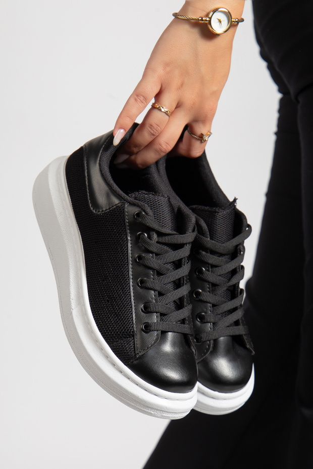 Casual Sneakers Women's Lace-Up Sneakers White-Black-Blue-Silver-Gold-Yellow