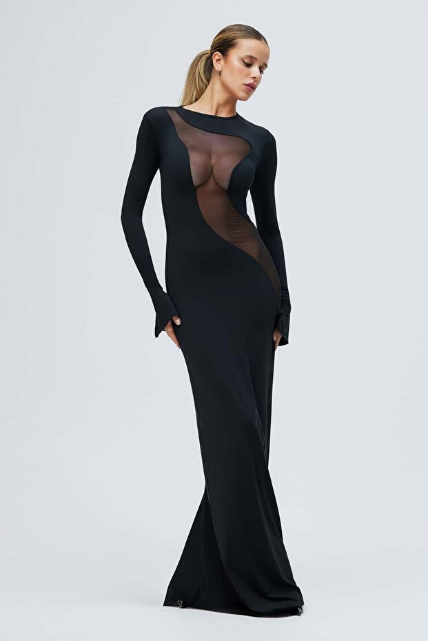 Chic Elbise - Siyah - 4