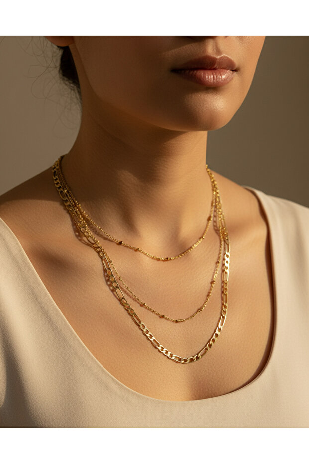 Çok Sıra Zincir Kolye - 1