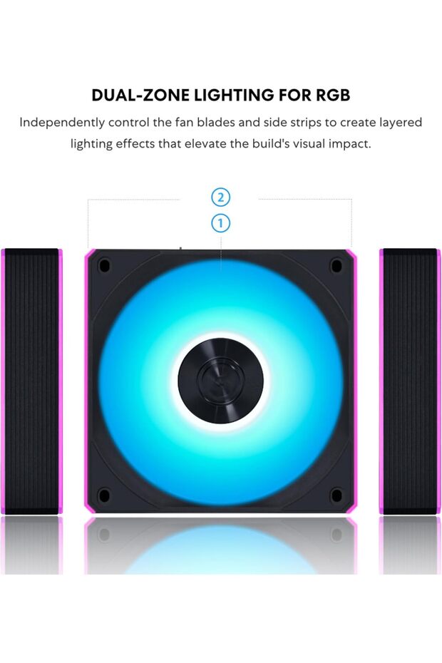 UNI Fan CL120 ARGB PWM Fan - Single Pack - 2.4 GHz Wireless Signal RGB & PC Case Fans Contro - 3