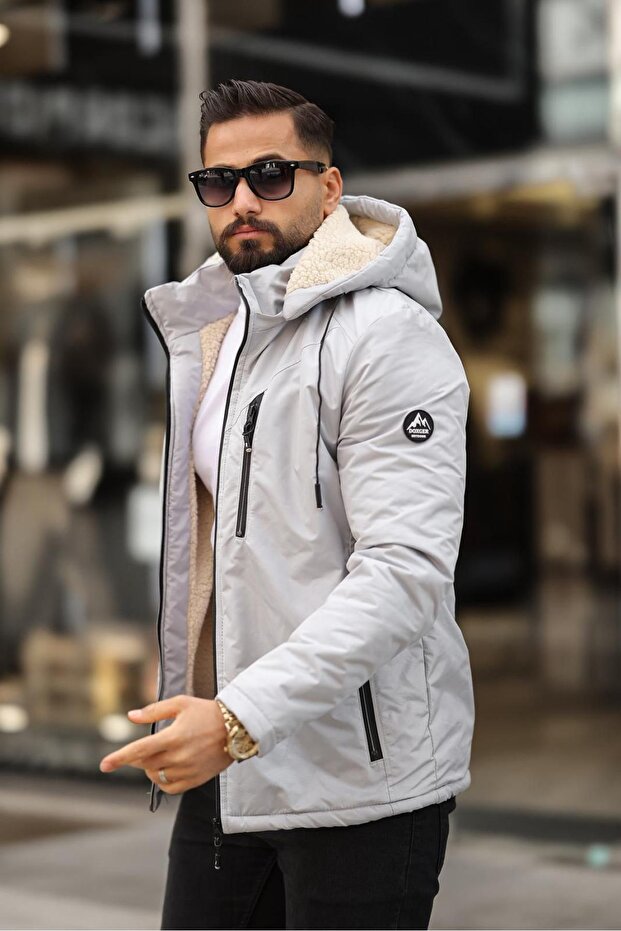 Winter Waterproof and Windproof Detachable Hooded Men's Coat