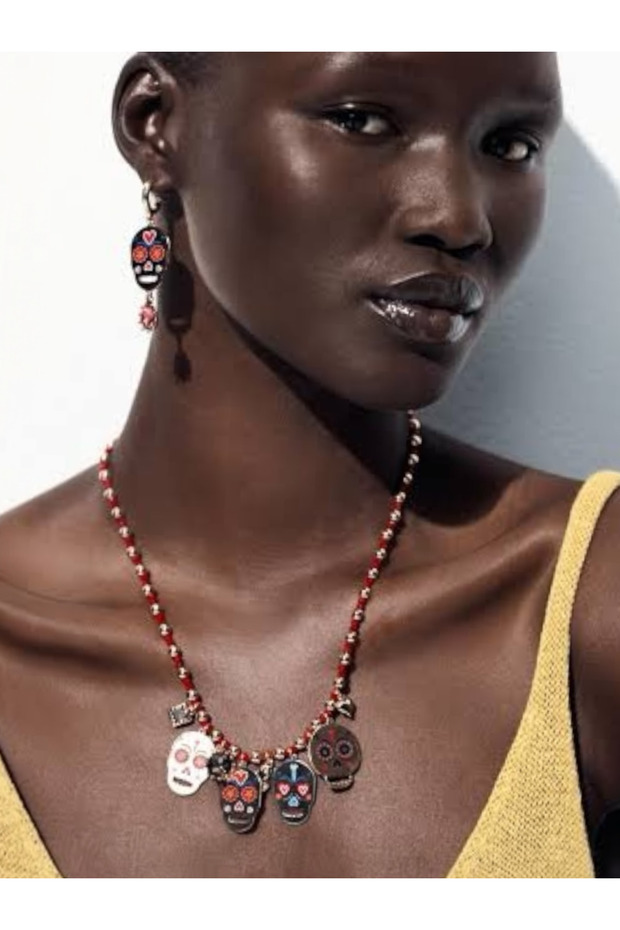 Kuru kafataslı ikili kolye seti - 1