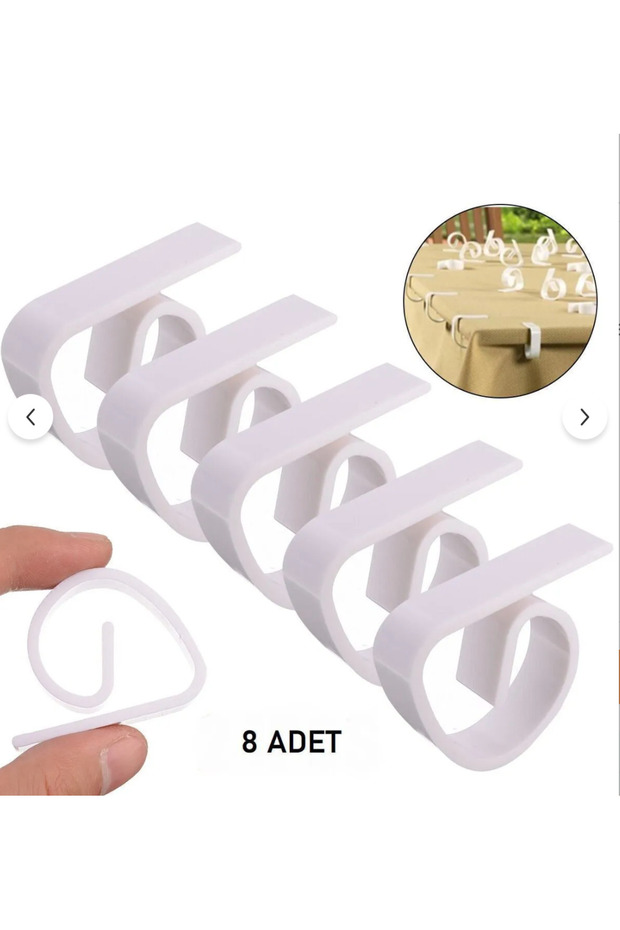 8-Piece Tablecloth Holder Springless White Pegs Anti-Slip Holder Stabilizer Clip Clip Apparatus