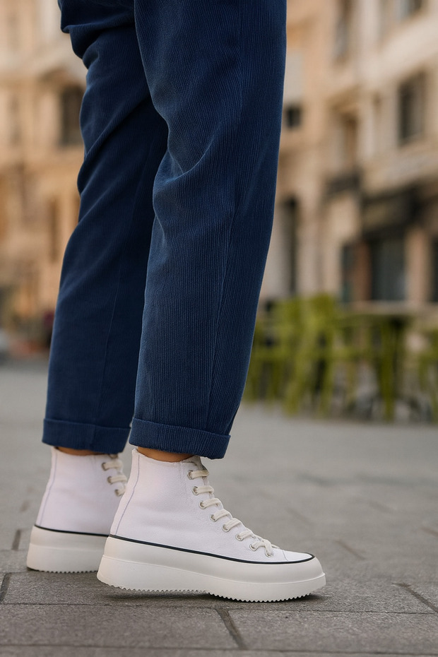 Zerenyus High Sole Unisex Canvas Linen Men's Sneaker