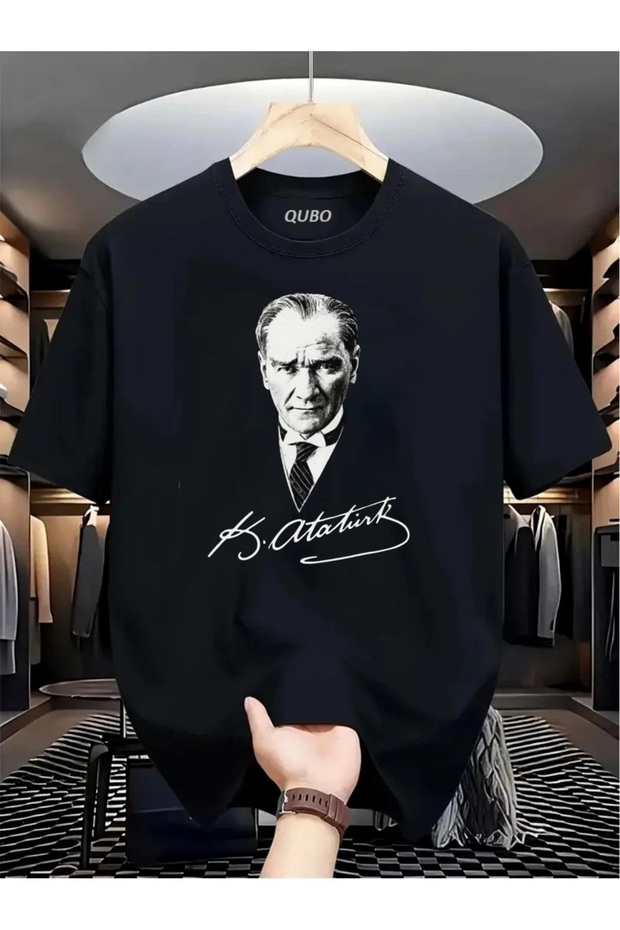 Qubo 10 Kasim Ataturk Unisex Oversize Printed Cotton Crew Neck Short Sleeve T-Shirt