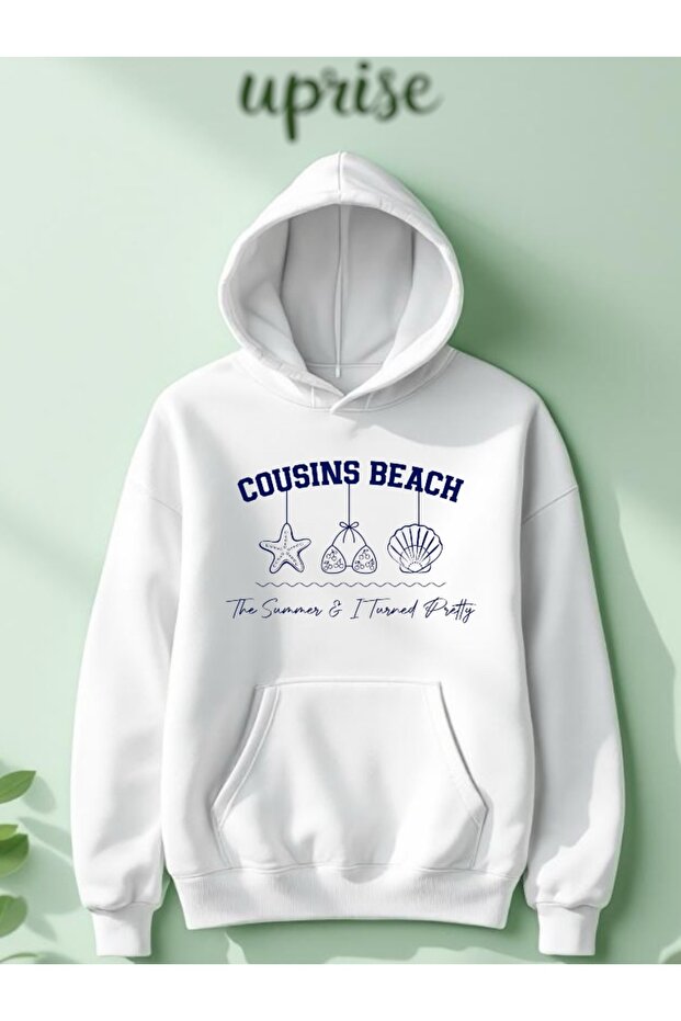 سويت شيرت من القطن المطبوع من Cousins Beach The Summer I Turned Pretty مصنوع من 3 خيوط كبيرة الحجم