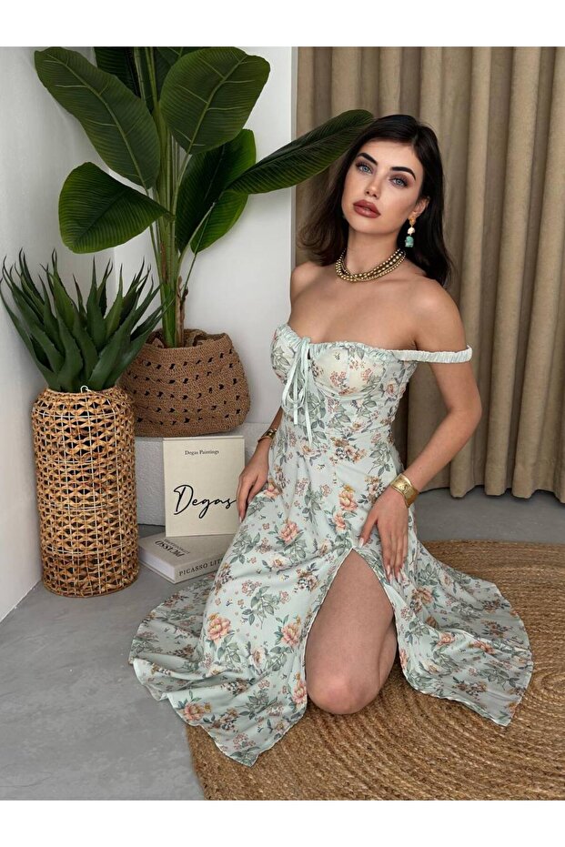 ASKILI YIRTMAÇLI ELBİSE - 5