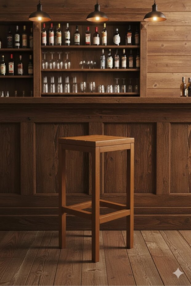 Ahşap Bar Taburesi 1 adet - 1
