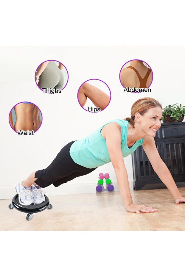 عجلة تمارين البطن الصامتة العالمية مع وسادة للركبة - 2