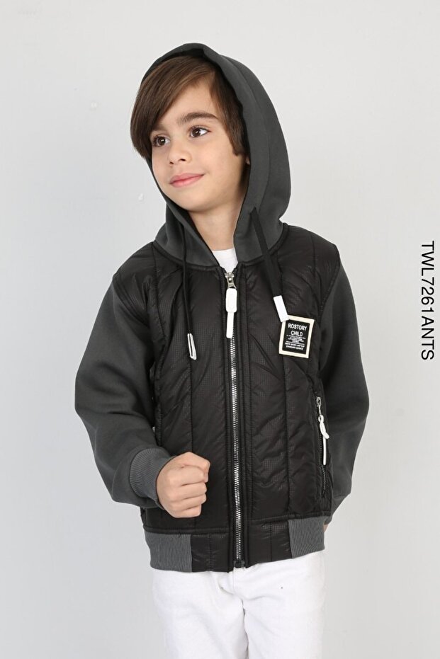 Erek Children's Hooded 3 Thread Fabric Thermal Detailed Bomber Coat (Buy One Size up)