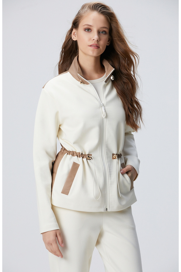 Kırık Beyaz N-Tech Örme Mont - 4