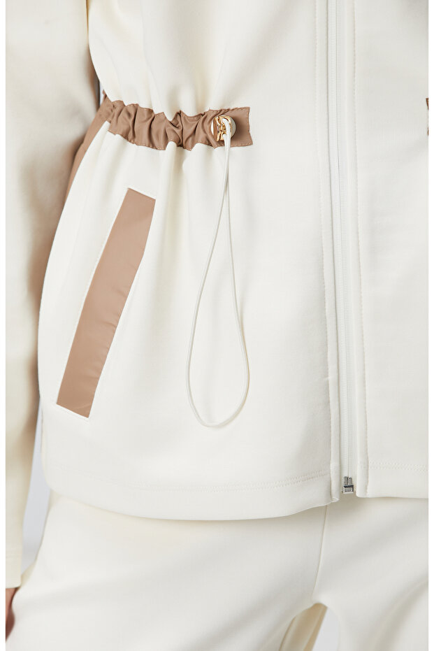 Kırık Beyaz N-Tech Örme Mont - 6