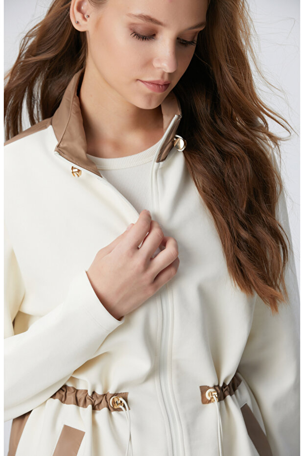 Kırık Beyaz N-Tech Örme Mont - 2