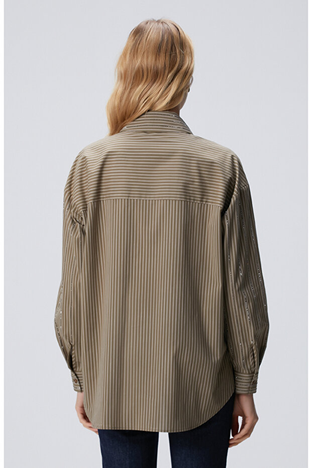 Koyu Haki Oversize Gömlek - 5