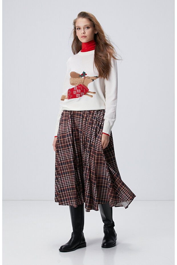 Kırık Beyaz Triko Kazak - 3