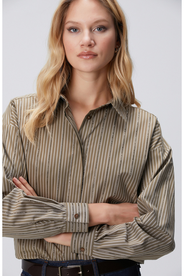 Koyu Haki Oversize Gömlek - 2