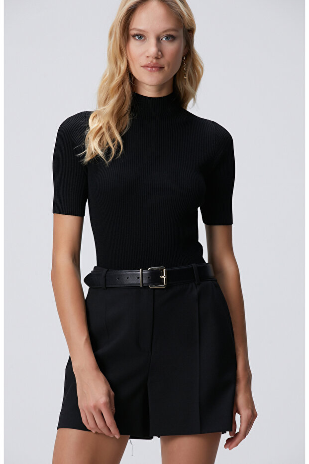 Siyah Rayon Basic Kazak - 1