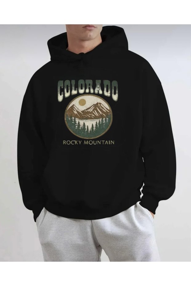 Colorado Printed Oversize Unisex Women/Men Hooded Sweatshirt