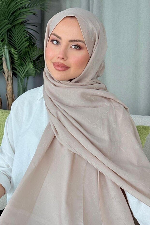 شال بنمط نسيم الصيف باللون البيج - 2