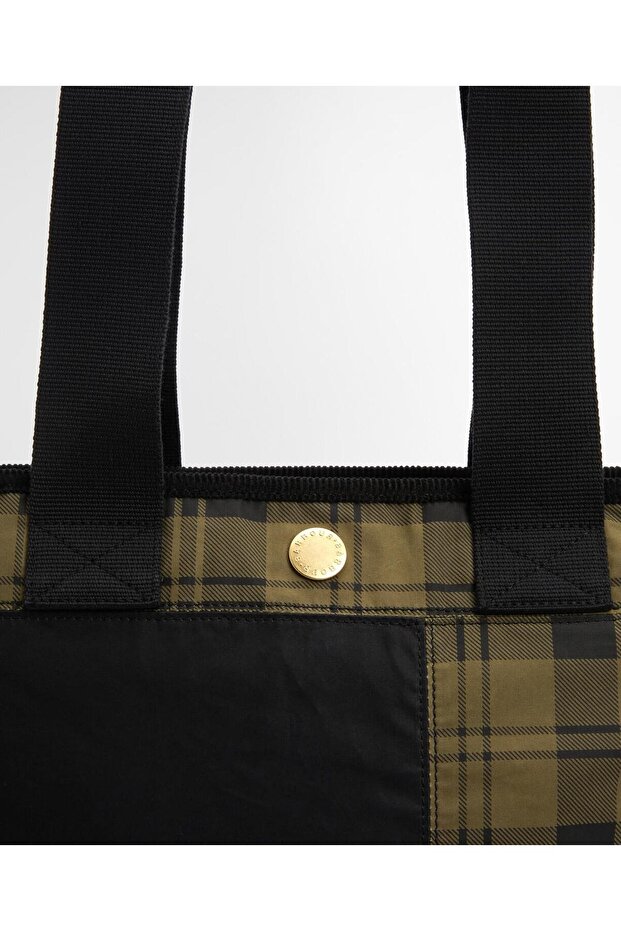 Mya Patchwork Kol Çantası BK11 Black/Olive Check - 5