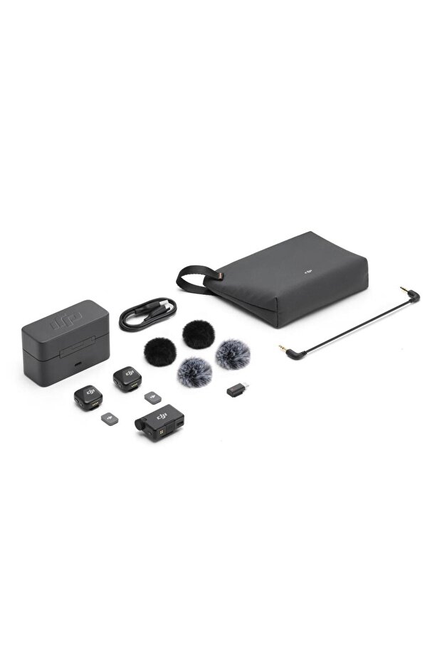 Mic Mini 2 Kişilik Kablosuz Yaka Mikrofonu (2TX+1RX+CC) - 1