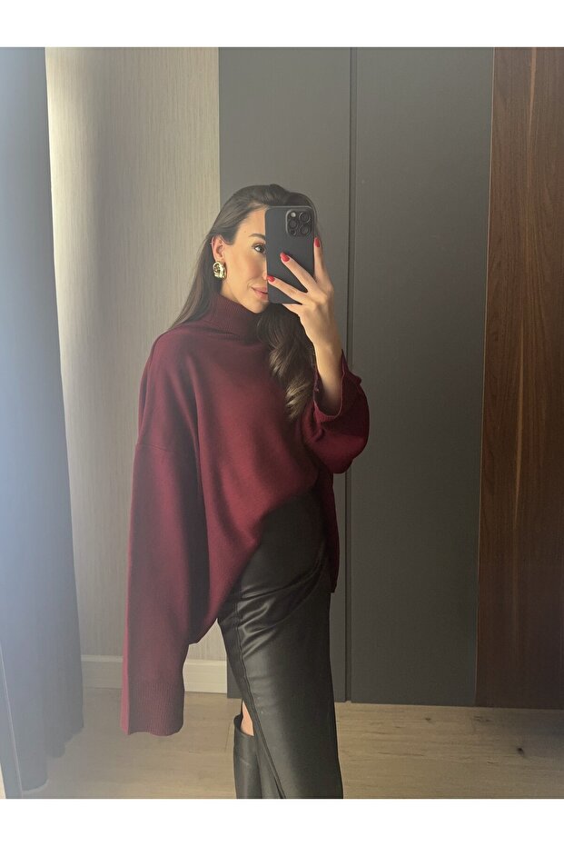 Boğazlı Oversize Kazak - 6