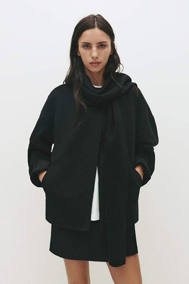 Kısa şal yakalı palto - 3