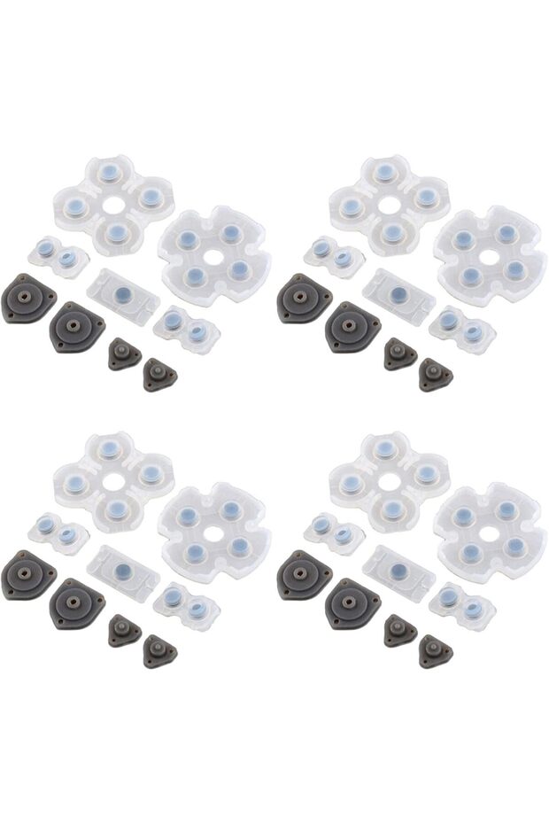 Silicone Rubber Pads for PlayStation 4 DualShock Controller - 4 Buttons, Replacement Set (3 Pieces) - 1