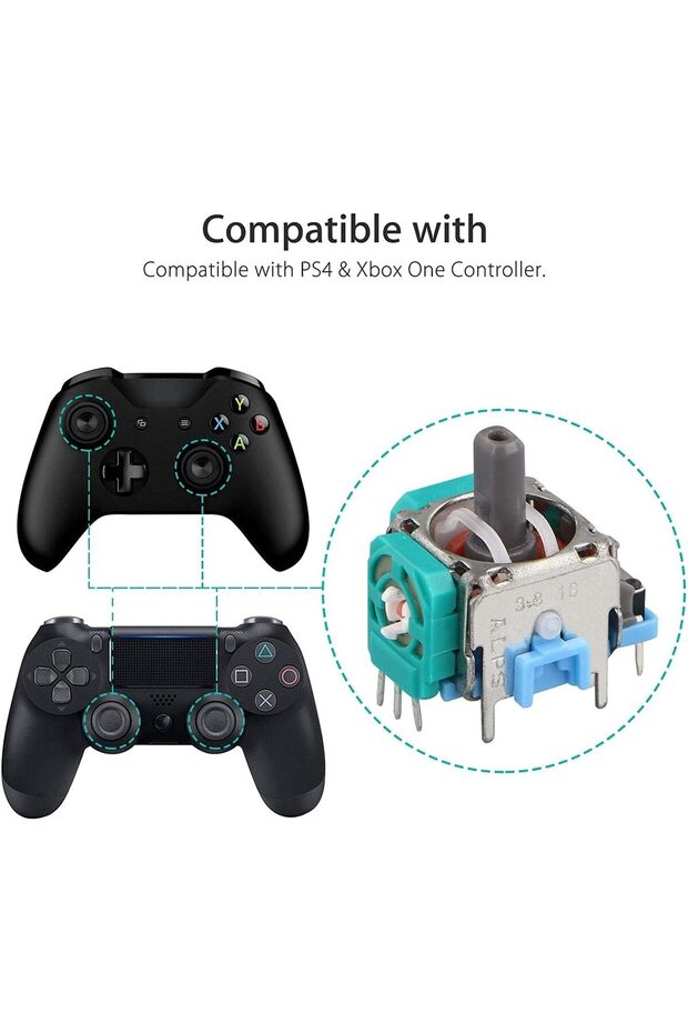 Ie-Kit 6 Pcs Replacement 3D Joystick Analog Sensor Module Analog Stick for PS4 Dualshock Xbox One El - 2