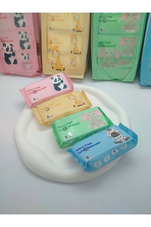 SEVİMLİ TEMALI MİNİ CEP ISLAK MENDİLİ (1 PAKET) - 3