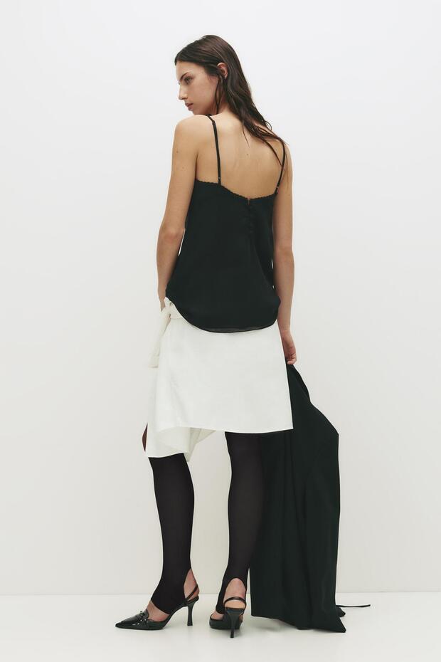 Dantelli boncuklu slip top - 4